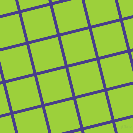 14/104 degree angle diagonal checkered chequered lines, 10 pixel line width, 100 pixel square size, Dark Slate Blue and Atlantis plaid checkered seamless tileable