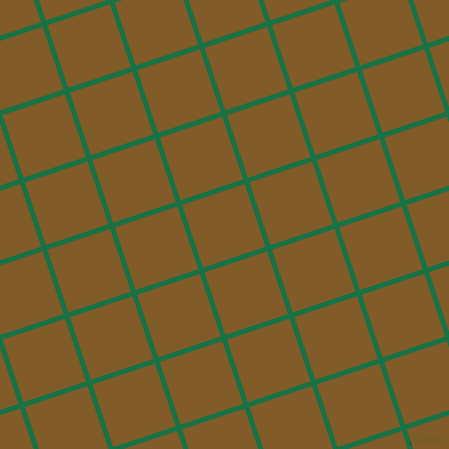 18/108 degree angle diagonal checkered chequered lines, 5 pixel lines width, 66 pixel square size, Dark Spring Green and Hot Curry plaid checkered seamless tileable