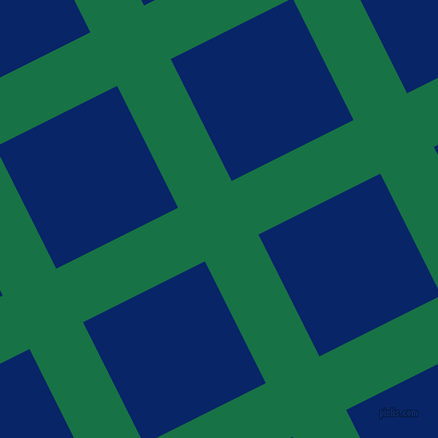 27/117 degree angle diagonal checkered chequered lines, 55 pixel lines width, 125 pixel square size, Dark Spring Green and Sapphire plaid checkered seamless tileable