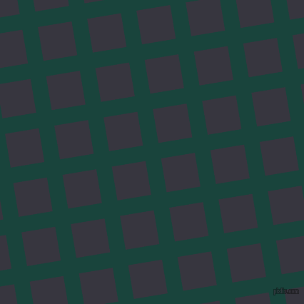 9/99 degree angle diagonal checkered chequered lines, 22 pixel lines width, 48 pixel square size, Deep Teal and Revolver plaid checkered seamless tileable