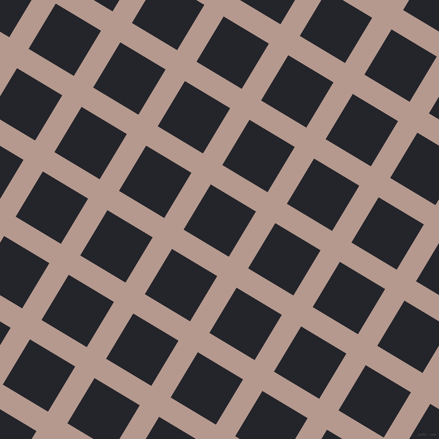 59/149 degree angle diagonal checkered chequered lines, 44 pixel line width, 103 pixel square size, Del Rio and Black Russian plaid checkered seamless tileable