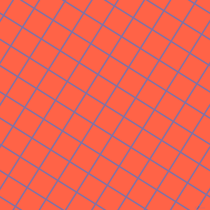 58/148 degree angle diagonal checkered chequered lines, 5 pixel lines width, 70 pixel square size, Deluge and Tomato plaid checkered seamless tileable