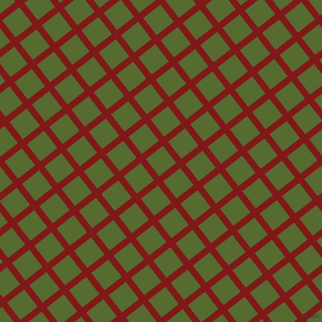 38/128 degree angle diagonal checkered chequered lines, 13 pixel lines width, 44 pixel square size, Falu Red and Dark Olive Green plaid checkered seamless tileable