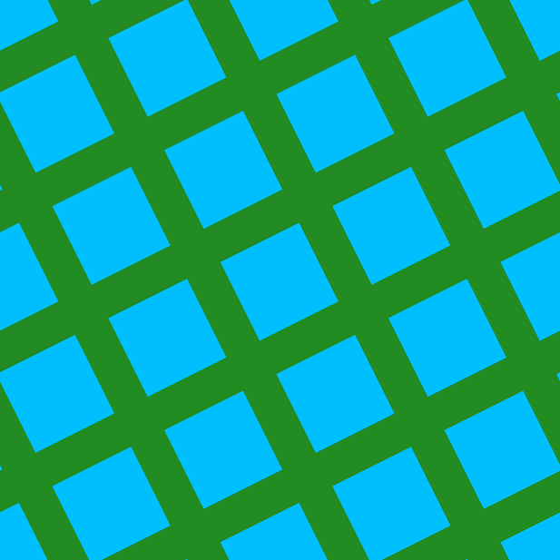 27/117 degree angle diagonal checkered chequered lines, 41 pixel line width, 97 pixel square size, Forest Green and Deep Sky Blue plaid checkered seamless tileable