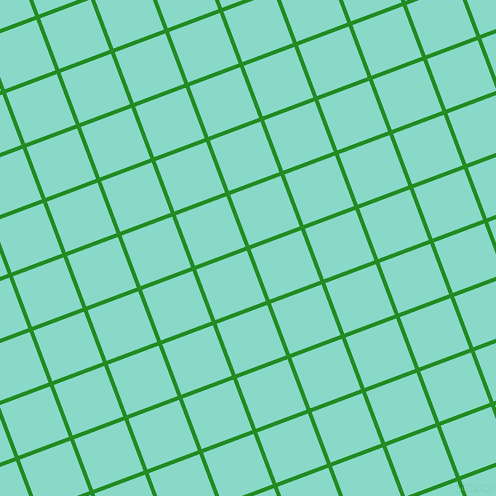 21/111 degree angle diagonal checkered chequered lines, 4 pixel lines width, 54 pixel square size, Forest Green and Riptide plaid checkered seamless tileable
