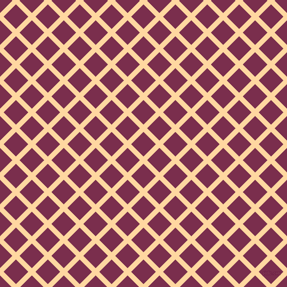 45/135 degree angle diagonal checkered chequered lines, 10 pixel line width, 34 pixel square size, Frangipani and Flirt plaid checkered seamless tileable