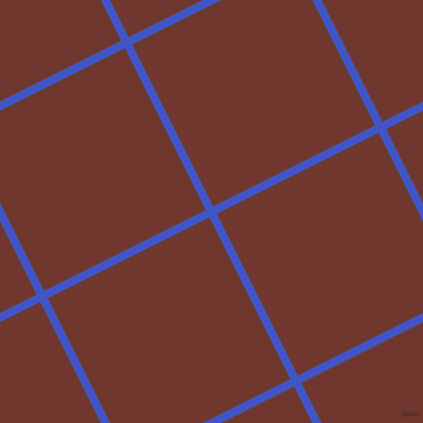 27/117 degree angle diagonal checkered chequered lines, 17 pixel line width, 367 pixel square size, Free Speech Blue and Mocha plaid checkered seamless tileable