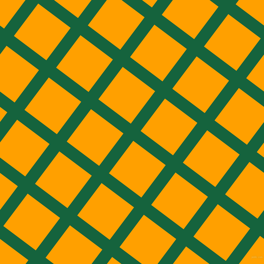 53/143 degree angle diagonal checkered chequered lines, 39 pixel line width, 129 pixel square size, Fun Green and Orange Peel plaid checkered seamless tileable