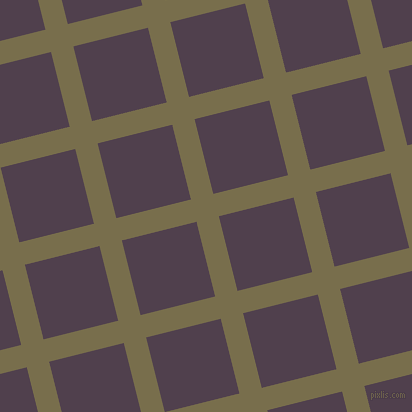 14/104 degree angle diagonal checkered chequered lines, 23 pixel lines width, 77 pixel square size, Go Ben and Purple Taupe plaid checkered seamless tileable