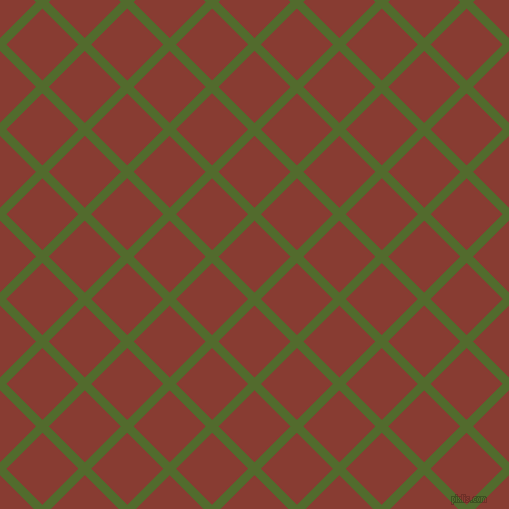 45/135 degree angle diagonal checkered chequered lines, 9 pixel line width, 51 pixel square size, Green Leaf and Prairie Sand plaid checkered seamless tileable