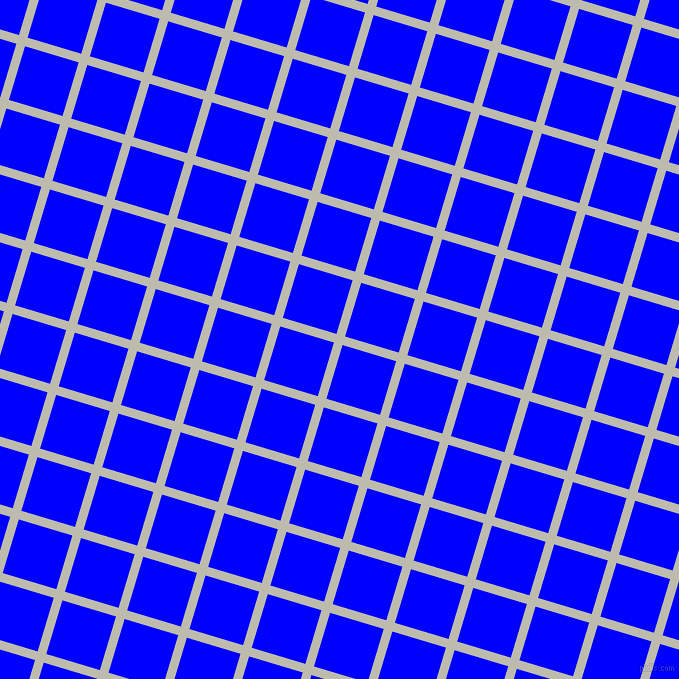 73/163 degree angle diagonal checkered chequered lines, 9 pixel lines width, 56 pixel square size, Grey Nickel and Blue plaid checkered seamless tileable