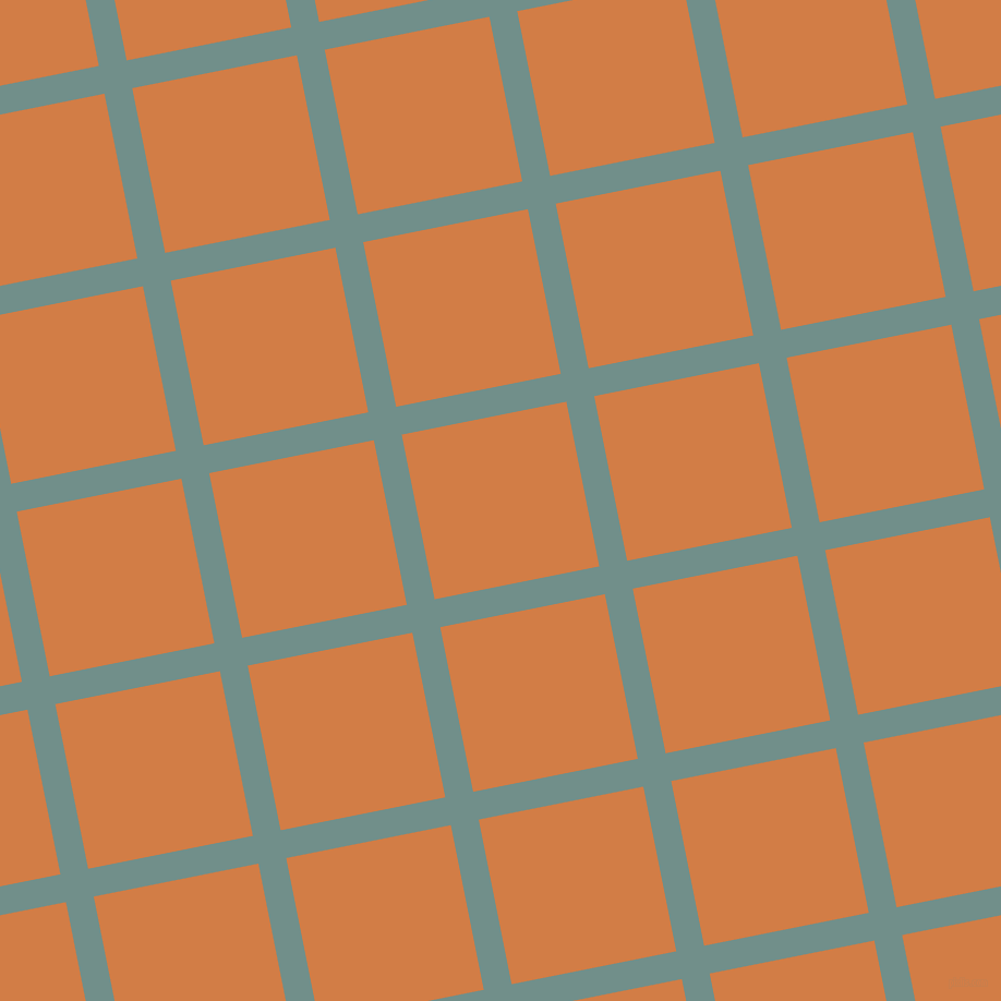 11/101 degree angle diagonal checkered chequered lines, 26 pixel lines width, 154 pixel square size, Gumbo and Raw Sienna plaid checkered seamless tileable