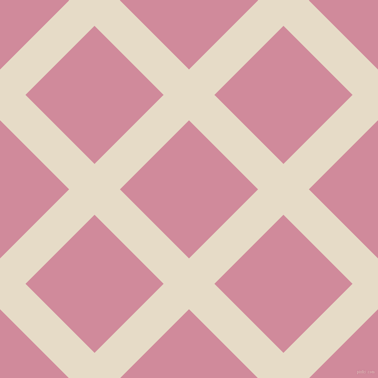 45/135 degree angle diagonal checkered chequered lines, 71 pixel line width, 193 pixel square size, Half Spanish White and Can Can plaid checkered seamless tileable