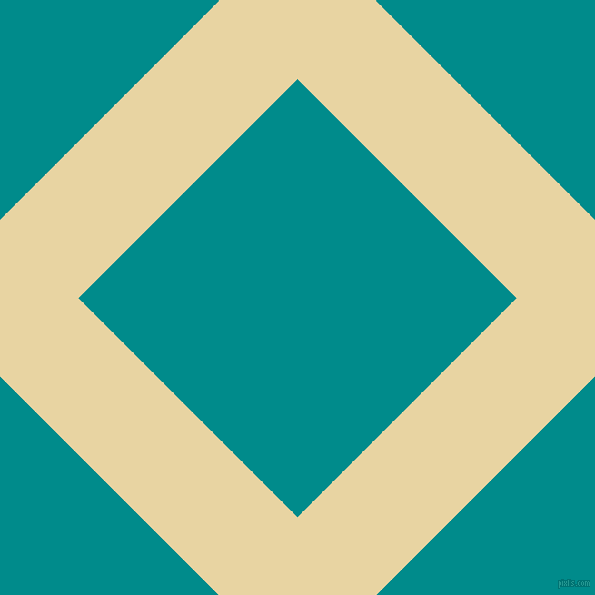 45/135 degree angle diagonal checkered chequered lines, 122 pixel line width, 341 pixel square size, Hampton and Dark Cyan plaid checkered seamless tileable
