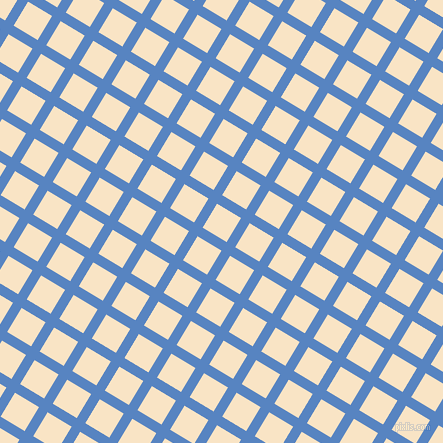 59/149 degree angle diagonal checkered chequered lines, 10 pixel line width, 28 pixel square size, Havelock Blue and Egg Sour plaid checkered seamless tileable