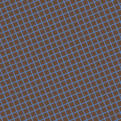 22/112 degree angle diagonal checkered chequered lines, 3 pixel line width, 16 pixel square size, Havelock Blue and Jambalaya plaid checkered seamless tileable