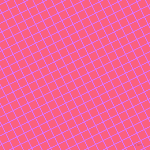 27/117 degree angle diagonal checkered chequered lines, 3 pixel line width, 24 pixel square size, Heliotrope and Brink Pink plaid checkered seamless tileable