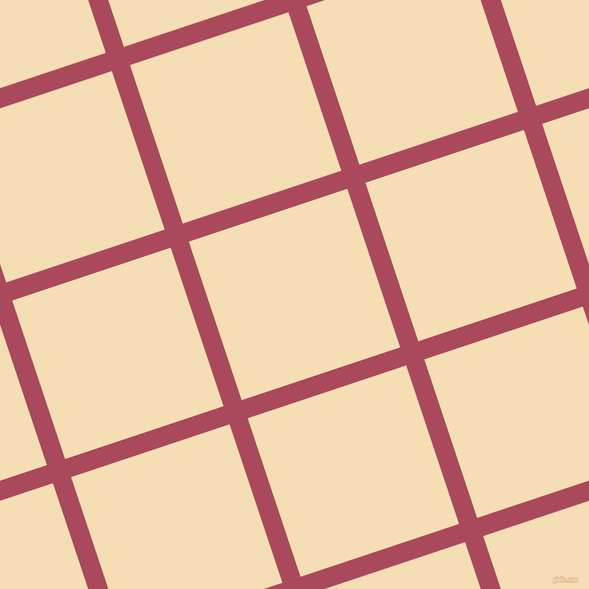 18/108 degree angle diagonal checkered chequered lines, 27 pixel line width, 236 pixel square size, Hippie Pink and Wheat plaid checkered seamless tileable