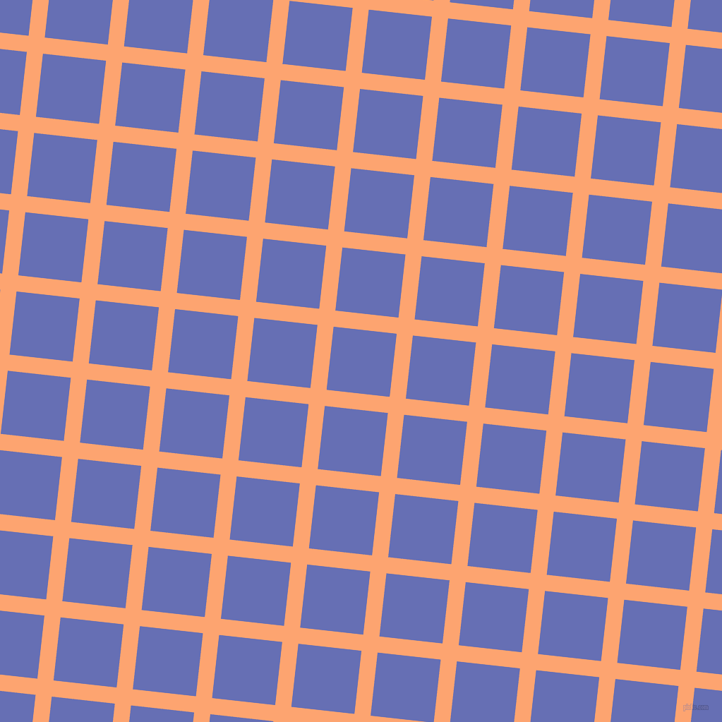 84/174 degree angle diagonal checkered chequered lines, 23 pixel lines width, 90 pixel square size, Hit Pink and Chetwode Blue plaid checkered seamless tileable