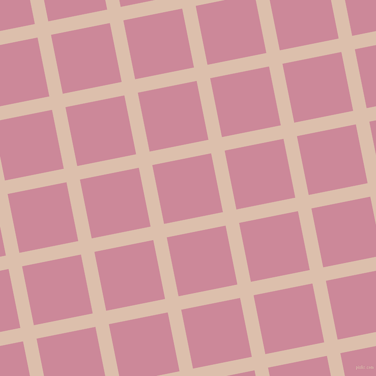 11/101 degree angle diagonal checkered chequered lines, 27 pixel lines width, 118 pixel square size, Just Right and Puce plaid checkered seamless tileable