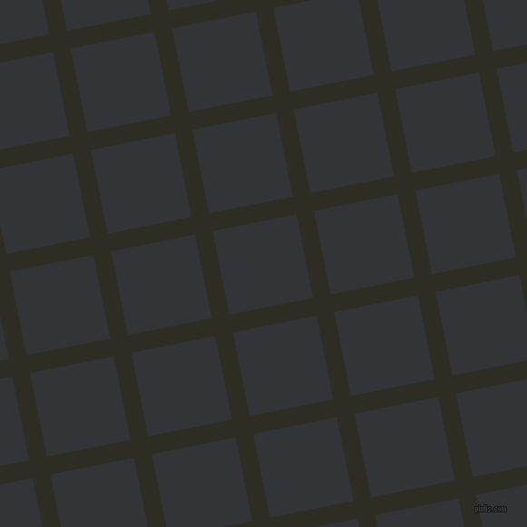 11/101 degree angle diagonal checkered chequered lines, 20 pixel lines width, 94 pixel square size, Karaka and Ebony Clay plaid checkered seamless tileable