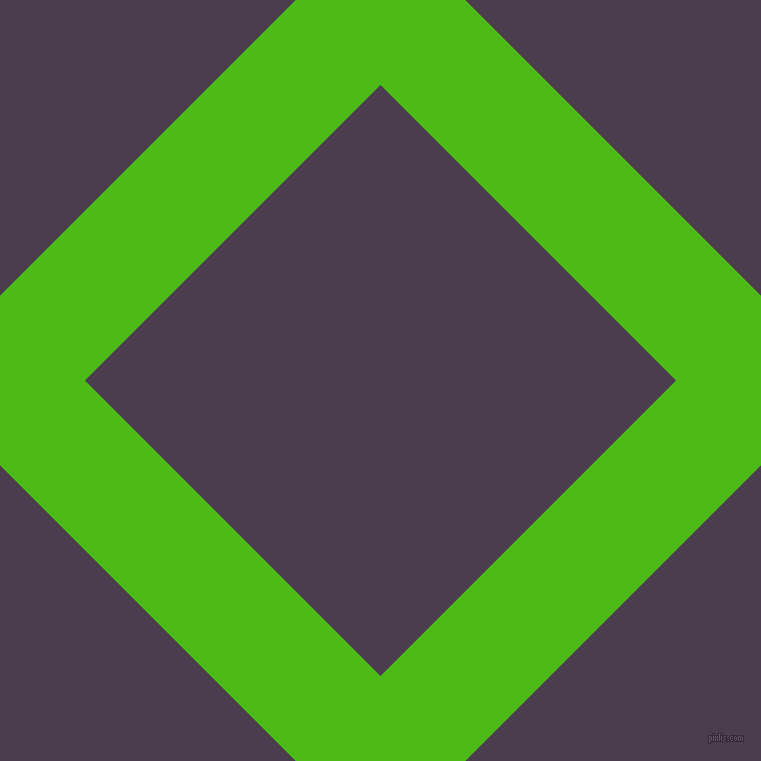 45/135 degree angle diagonal checkered chequered lines, 120 pixel lines width, 418 pixel square size, Kelly Green and Bossanova plaid checkered seamless tileable