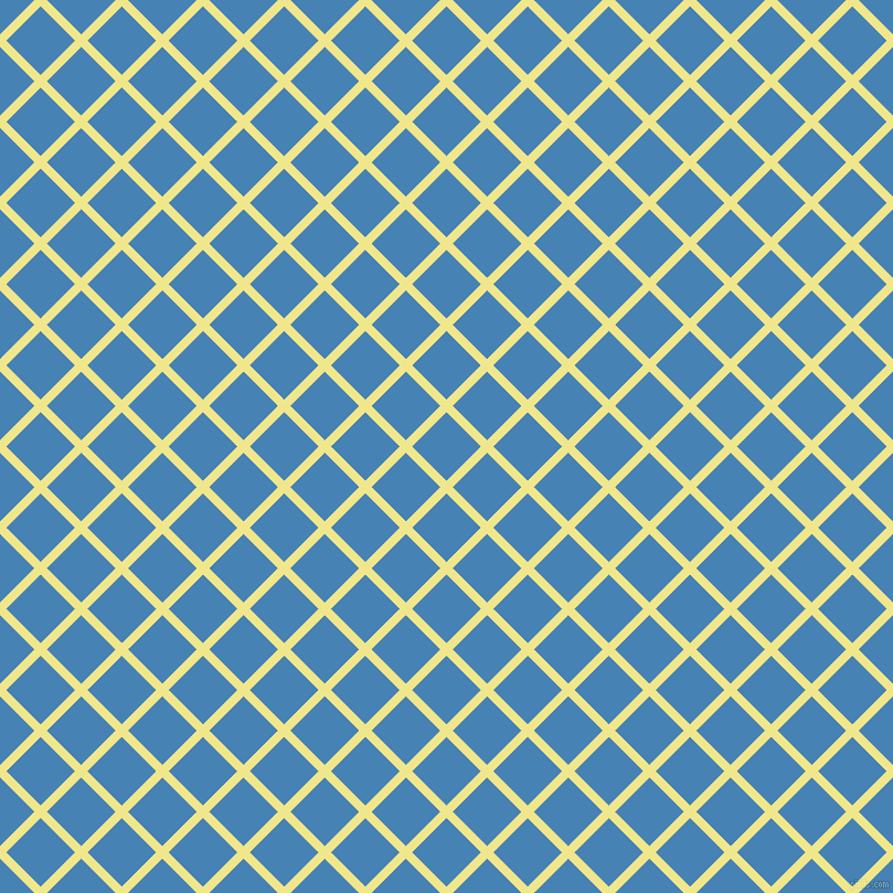 45/135 degree angle diagonal checkered chequered lines, 8 pixel lines width, 44 pixel square size, Khaki and Steel Blue plaid checkered seamless tileable