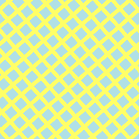 41/131 degree angle diagonal checkered chequered lines, 14 pixel line width, 31 pixel square size, Laser Lemon and Powder Blue plaid checkered seamless tileable