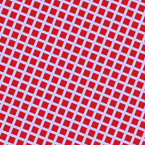 68/158 degree angle diagonal checkered chequered lines, 11 pixel line width, 26 pixel square size, Lavender Blue and Fire Engine Red plaid checkered seamless tileable