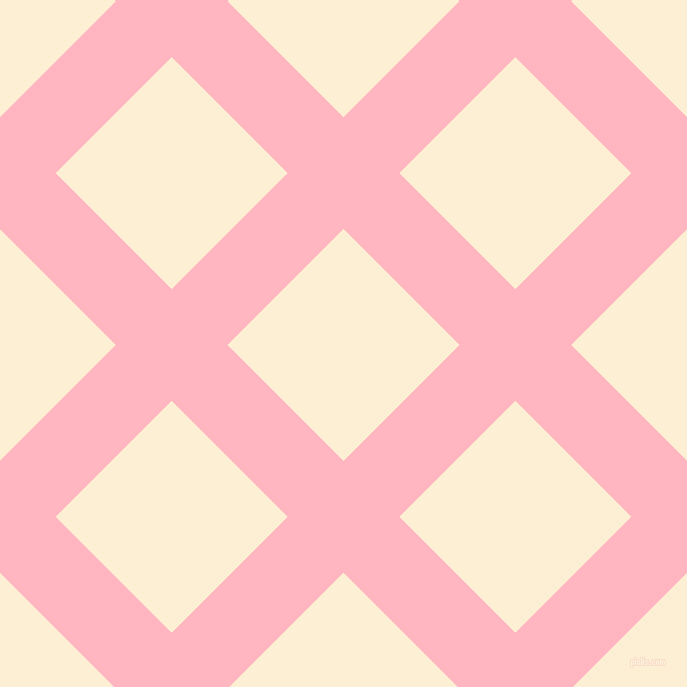 45/135 degree angle diagonal checkered chequered lines, 79 pixel line width, 164 pixel square size, Light Pink and Varden plaid checkered seamless tileable