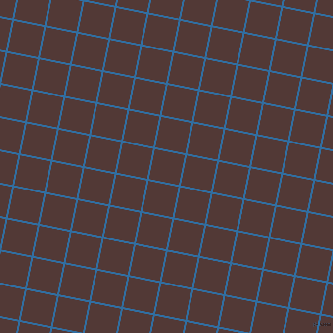 79/169 degree angle diagonal checkered chequered lines, 4 pixel lines width, 62 pixel square size, Lochmara and Van Cleef plaid checkered seamless tileable