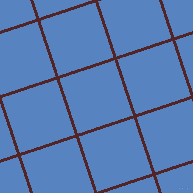18/108 degree angle diagonal checkered chequered lines, 10 pixel line width, 195 pixel square size, Lonestar and Havelock Blue plaid checkered seamless tileable
