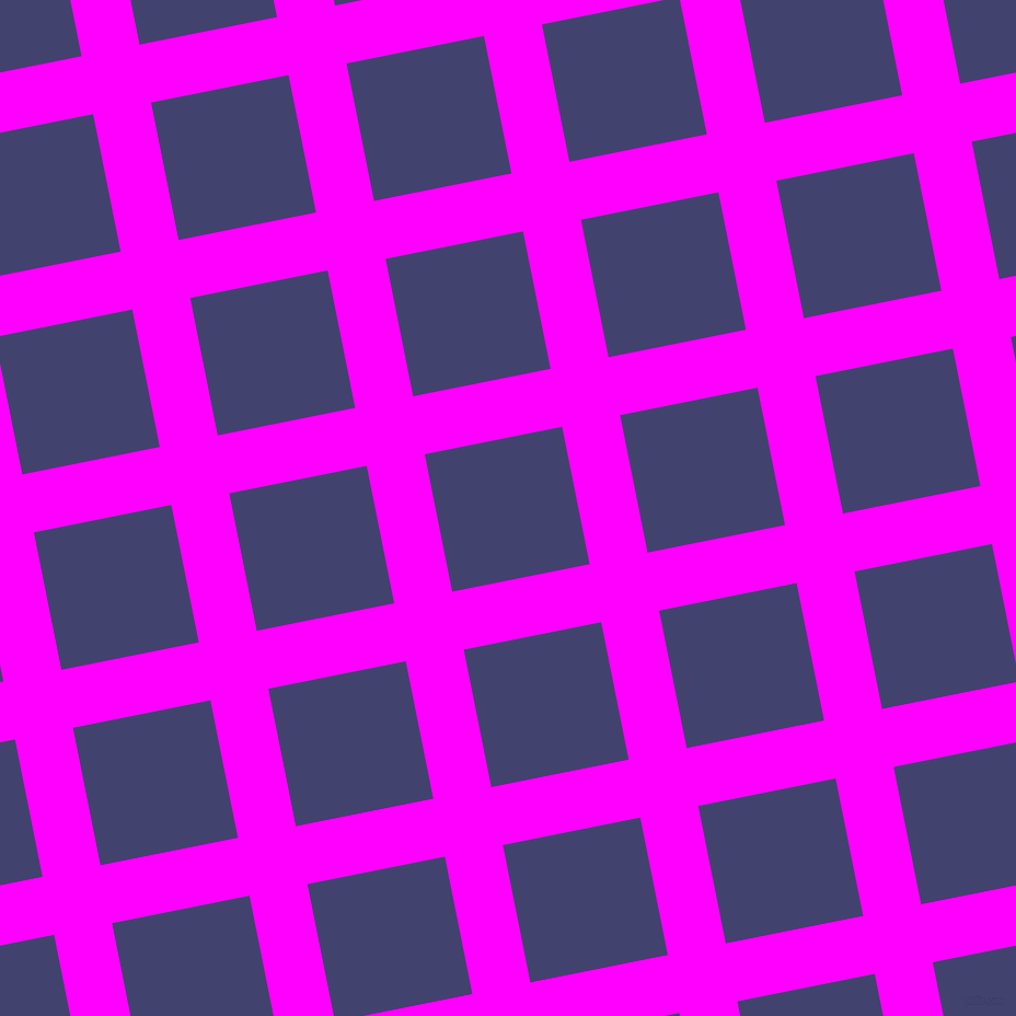 11/101 degree angle diagonal checkered chequered lines, 54 pixel line width, 128 pixel square size, Magenta and Corn Flower Blue plaid checkered seamless tileable