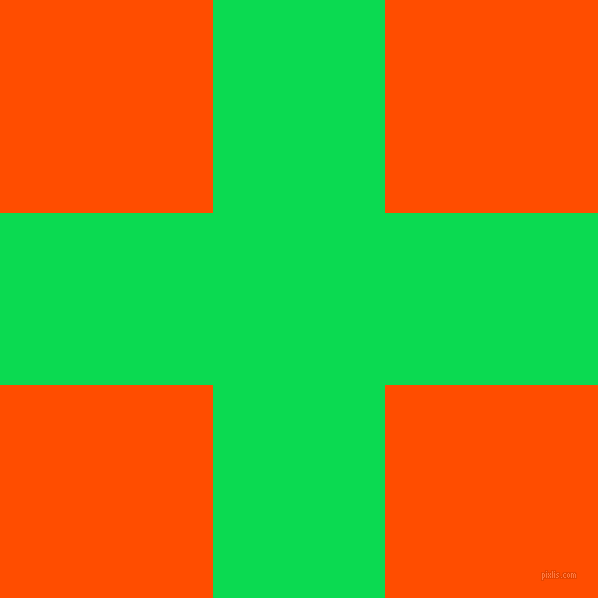 checkered chequered horizontal vertical lines, 172 pixel lines width, 426 pixel square size, Malachite and Vermilion plaid checkered seamless tileable