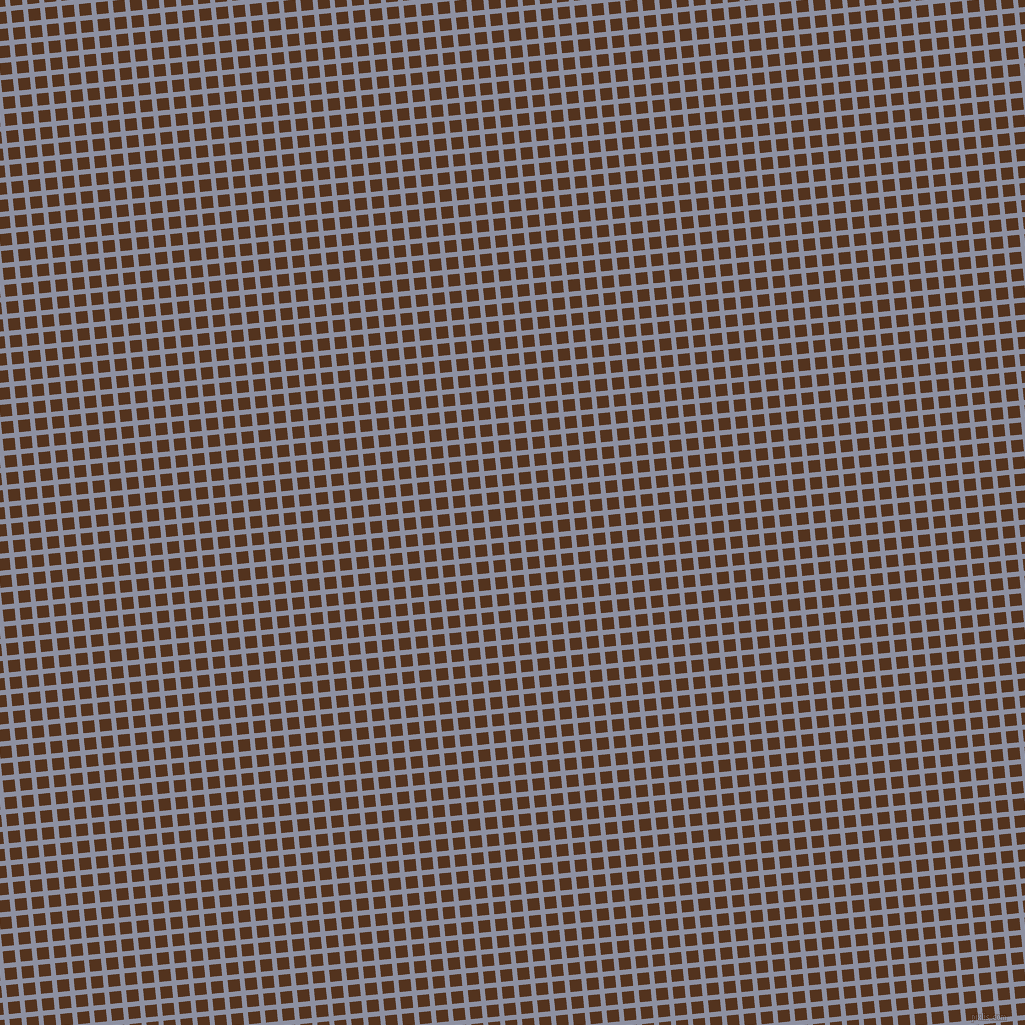 6/96 degree angle diagonal checkered chequered lines, 5 pixel line width, 12 pixel square size, Manatee and Brown Bramble plaid checkered seamless tileable