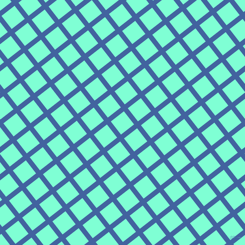 38/128 degree angle diagonal checkered chequered lines, 16 pixel line width, 54 pixel square size, Mariner and Aquamarine plaid checkered seamless tileable