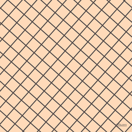 48/138 degree angle diagonal checkered chequered lines, 3 pixel line width, 32 pixel square size, Matterhorn and Peach Puff plaid checkered seamless tileable