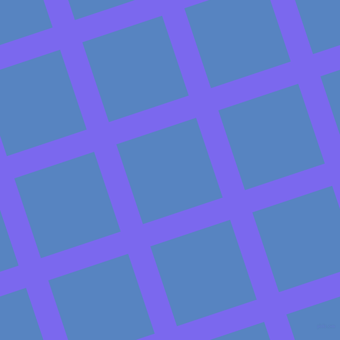 18/108 degree angle diagonal checkered chequered lines, 46 pixel line width, 165 pixel square size, Medium Slate Blue and Havelock Blue plaid checkered seamless tileable