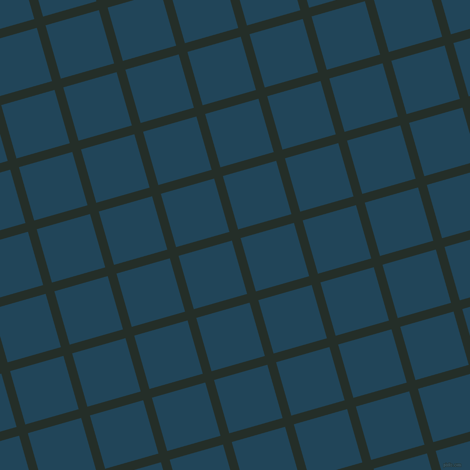 16/106 degree angle diagonal checkered chequered lines, 18 pixel line width, 110 pixel square size, Midnight Moss and Astronaut Blue plaid checkered seamless tileable