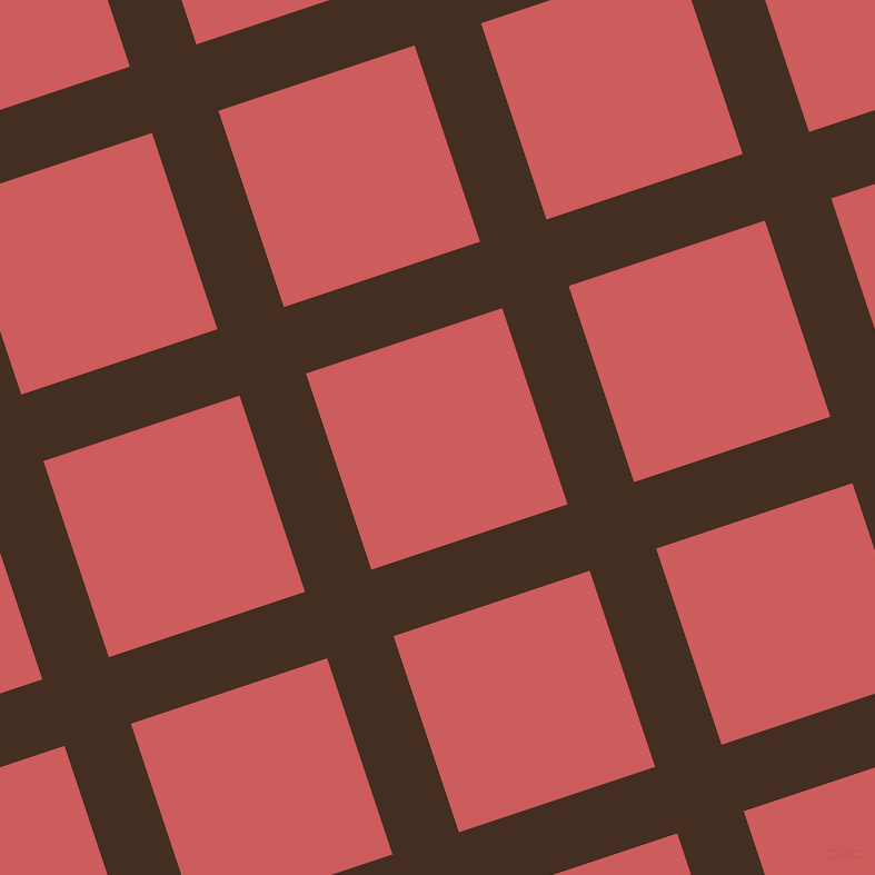 18/108 degree angle diagonal checkered chequered lines, 63 pixel lines width, 186 pixel square size, Morocco Brown and Indian Red plaid checkered seamless tileable