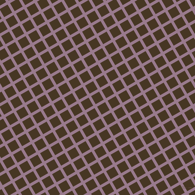 30/120 degree angle diagonal checkered chequered lines, 10 pixel lines width, 32 pixel square size, Mountbatten Pink and Clinker plaid checkered seamless tileable
