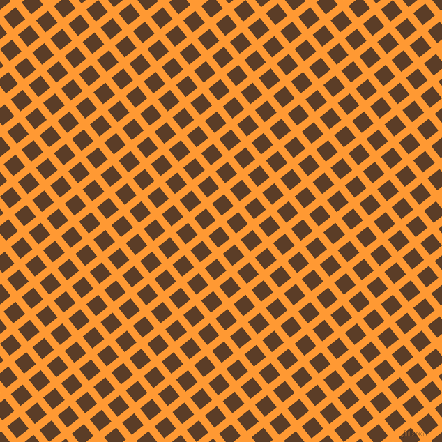 39/129 degree angle diagonal checkered chequered lines, 11 pixel line width, 22 pixel square size, Neon Carrot and Bracken plaid checkered seamless tileable