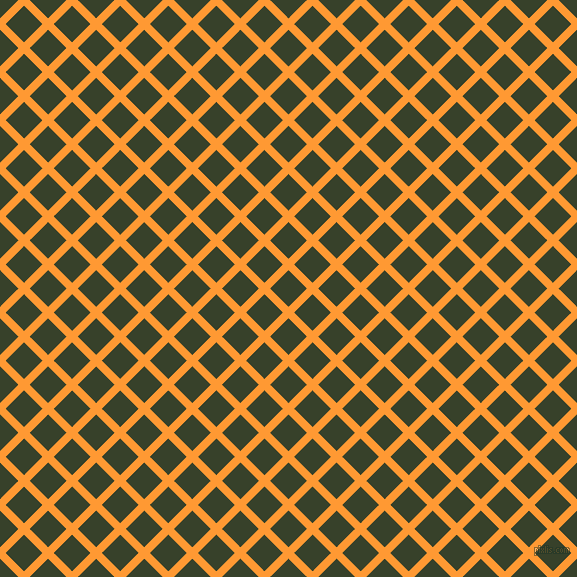 45/135 degree angle diagonal checkered chequered lines, 8 pixel line width, 26 pixel square size, Neon Carrot and Seaweed plaid checkered seamless tileable
