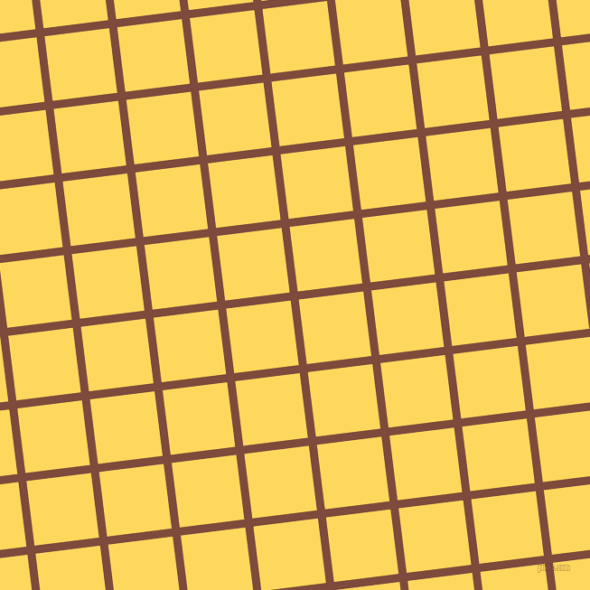 7/97 degree angle diagonal checkered chequered lines, 9 pixel lines width, 72 pixel square size, Nutmeg and Dandelion plaid checkered seamless tileable