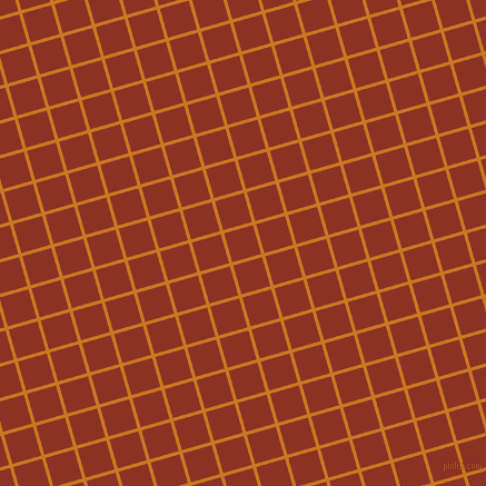 16/106 degree angle diagonal checkered chequered lines, 3 pixel lines width, 27 pixel square size, Ochre and Burnt Umber plaid checkered seamless tileable