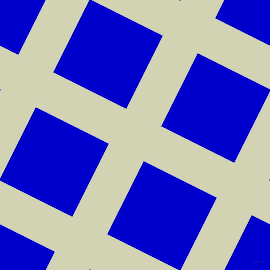 63/153 degree angle diagonal checkered chequered lines, 127 pixel line width, 266 pixel square size, Orinoco and Medium Blue plaid checkered seamless tileable