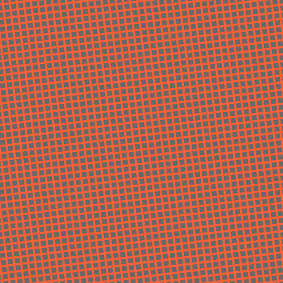 7/97 degree angle diagonal checkered chequered lines, 3 pixel line width, 7 pixel square size, Outrageous Orange and Dim Gray plaid checkered seamless tileable