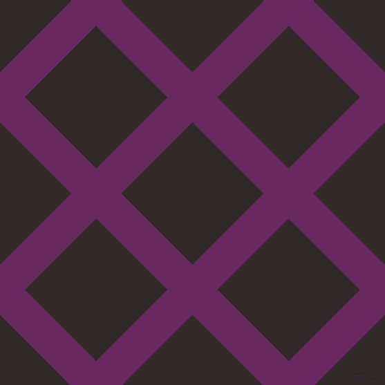 45/135 degree angle diagonal checkered chequered lines, 51 pixel line width, 146 pixel square size, Palatinate Purple and Livid Brown plaid checkered seamless tileable