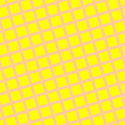 17/107 degree angle diagonal checkered chequered lines, 10 pixel line width, 31 pixel square size, Peach-Orange and Yellow plaid checkered seamless tileable
