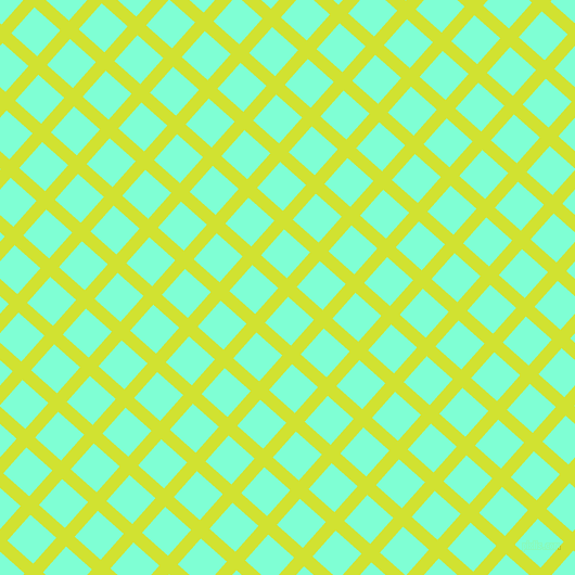 48/138 degree angle diagonal checkered chequered lines, 12 pixel lines width, 32 pixel square size, Pear and Aquamarine plaid checkered seamless tileable